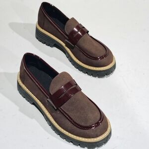 Stylish Women's Burgundy Red Slip On Casual Wear Loafers Size 39